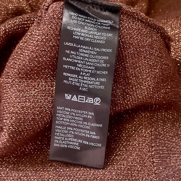 ANTHROPOLOGIE Gemini Metallic Shimmer Sweater Cropped Twist Front Knitwear Large - Picture 11 of 12